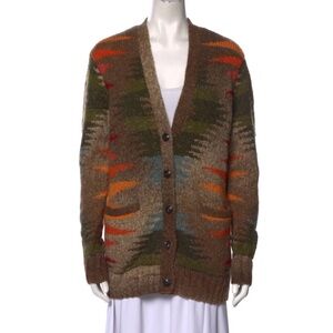 Polo Ralph Lauren Button Up Plunge Neckline Sweater Size Mediumm